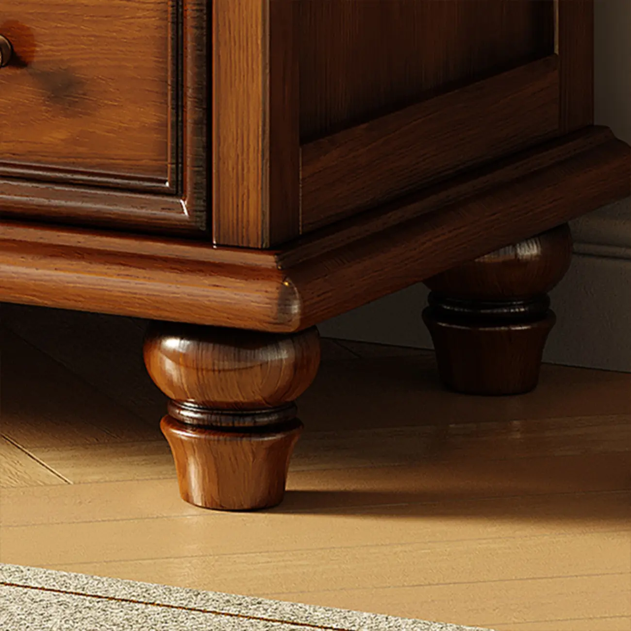 Vintage Brown Wooden Double Dresser with 9-Drawers for Bedroom Image - 11 | homeyfad