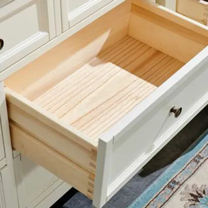 Contemporary White Wooden Double Dresser for Bedroom Use Image - 11