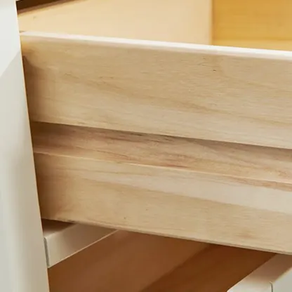 Contemporary White Wooden Double Dresser for Bedroom Use Image - 12