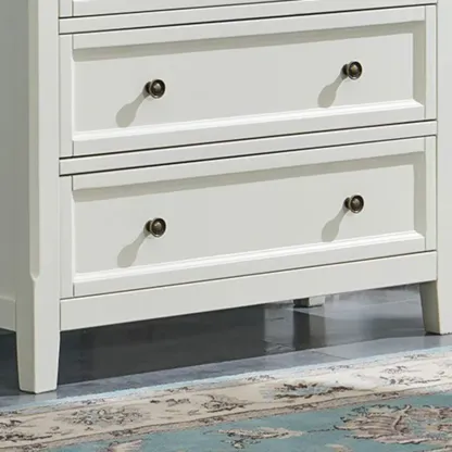 Contemporary White Wooden Double Dresser for Bedroom Use Image - 13