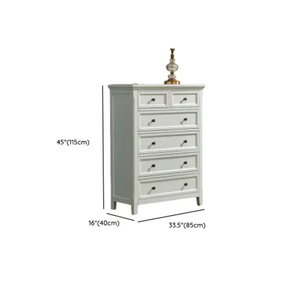 Contemporary White Wooden Double Dresser for Bedroom Use Image - 15