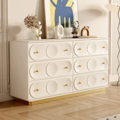 Modern White Wooden Bachelor Chest with Drawers for Bedroom Image - 1