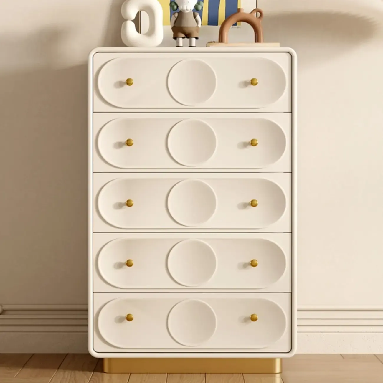Modern White Wooden Bachelor Chest with Drawers for Bedroom Image - 2