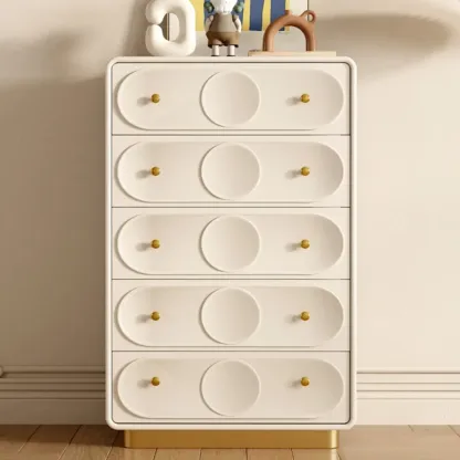 Modern White Wooden Bachelor Chest with Drawers for Bedroom Image - 2