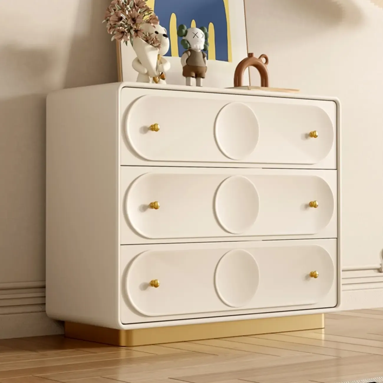 Modern White Wooden Bachelor Chest with Drawers for Bedroom Image - 5