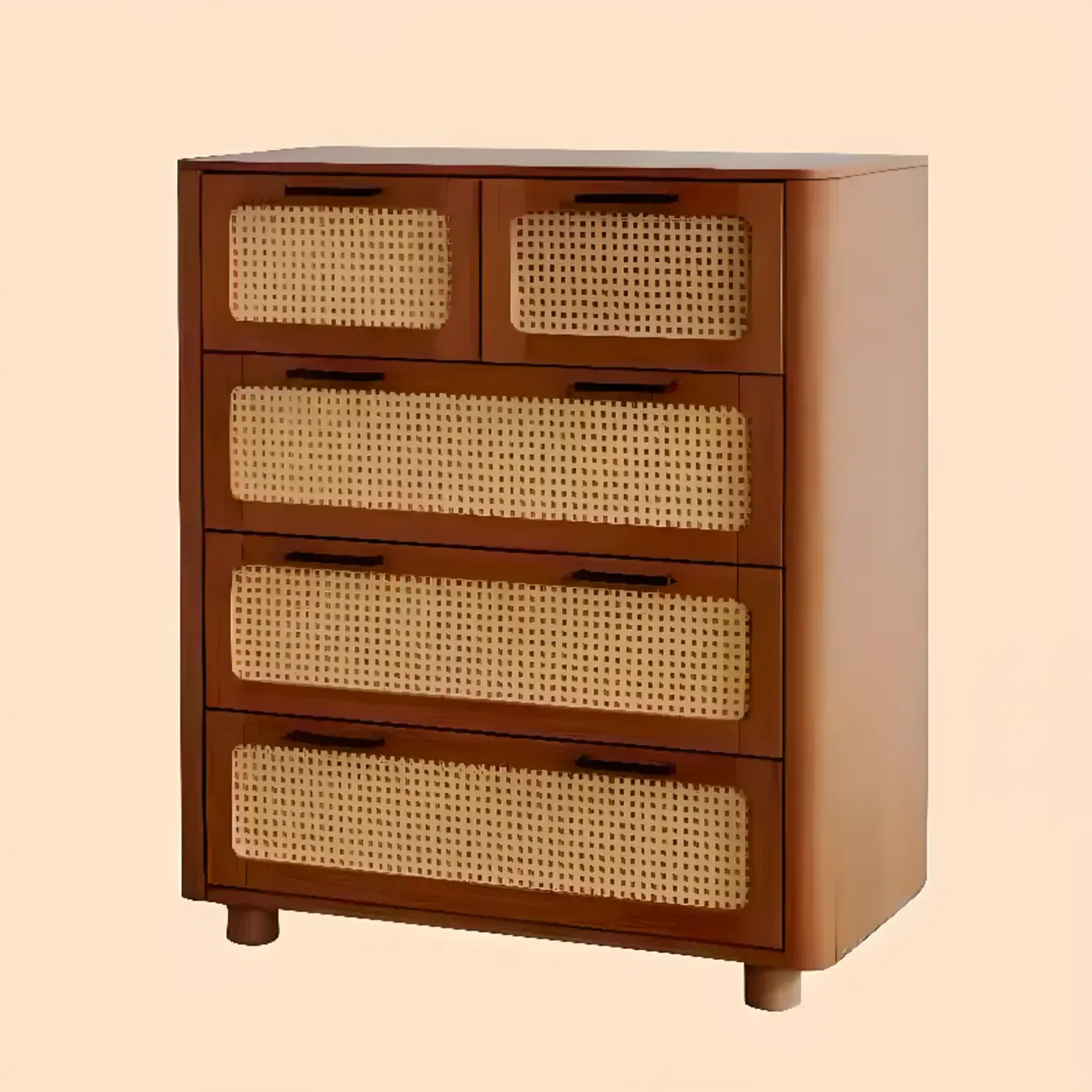 Modern Black Wooden Dresser with Mirror Vanity for Restroom Image - 9