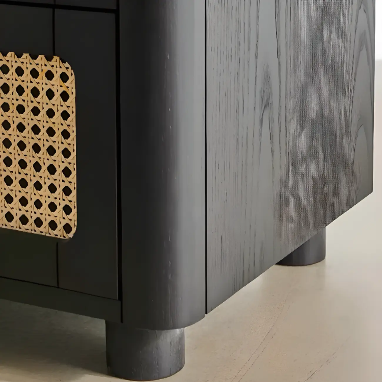 Modern Black Wooden Dresser with Mirror Vanity for Restroom Image - 10 | homeyfad