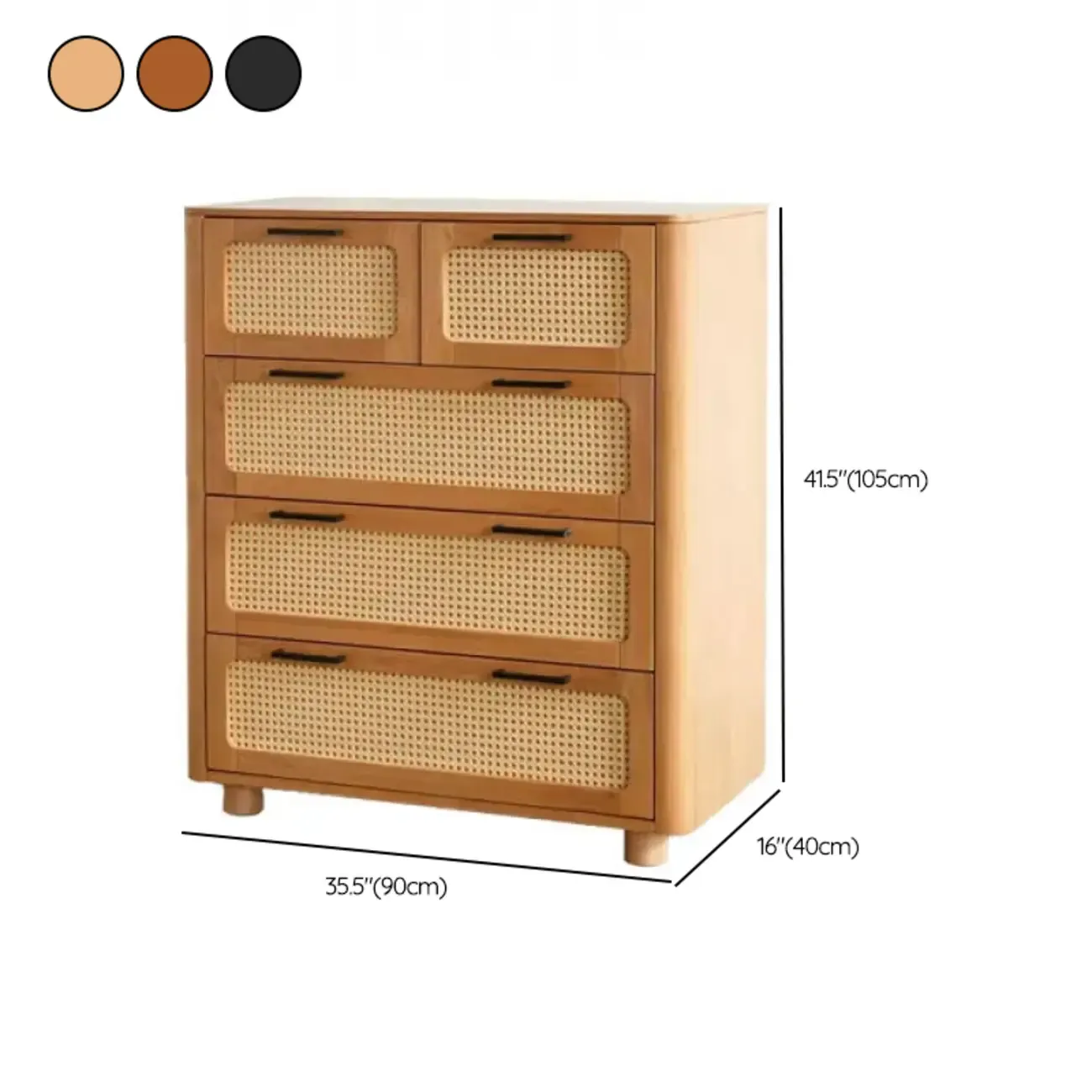 Modern Black Wooden Dresser with Mirror Vanity for Restroom #size