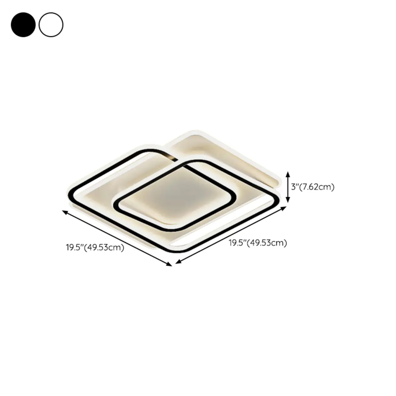 Modern LED Flush Ceiling Light with Third Gear Dimming #size | homeyfad