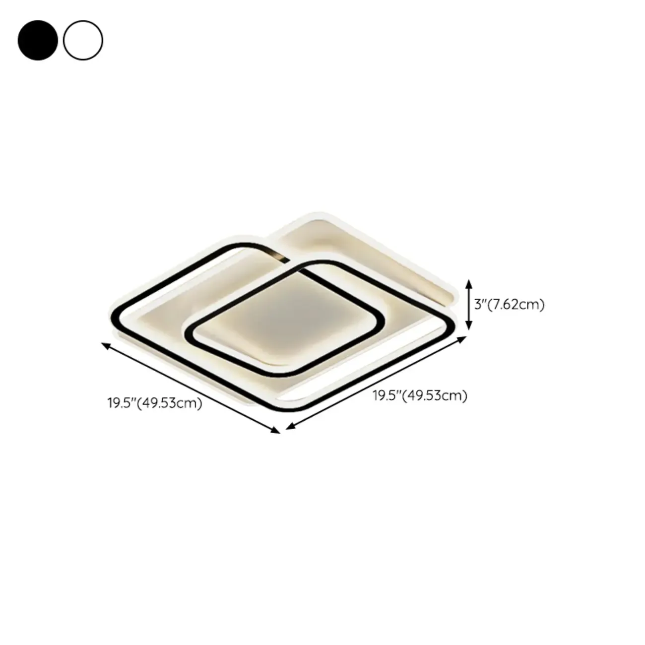 Modern LED Flush Ceiling Light with Third Gear Dimming #size