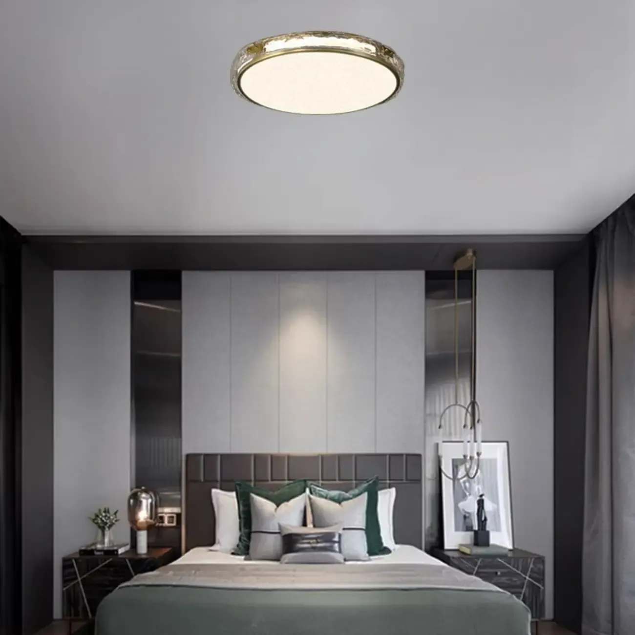 Modern Circle LED Flush Ceiling Light for Living Room Use Image - 6