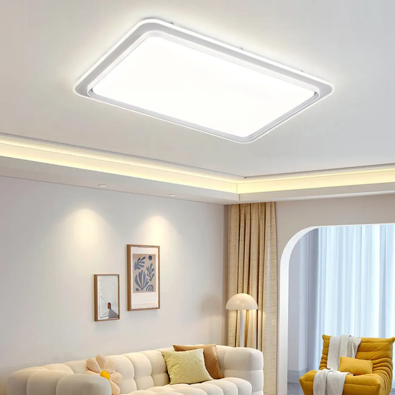 Modern 3-Light LED Flush Ceiling Lamp for Residential Use Image - 4