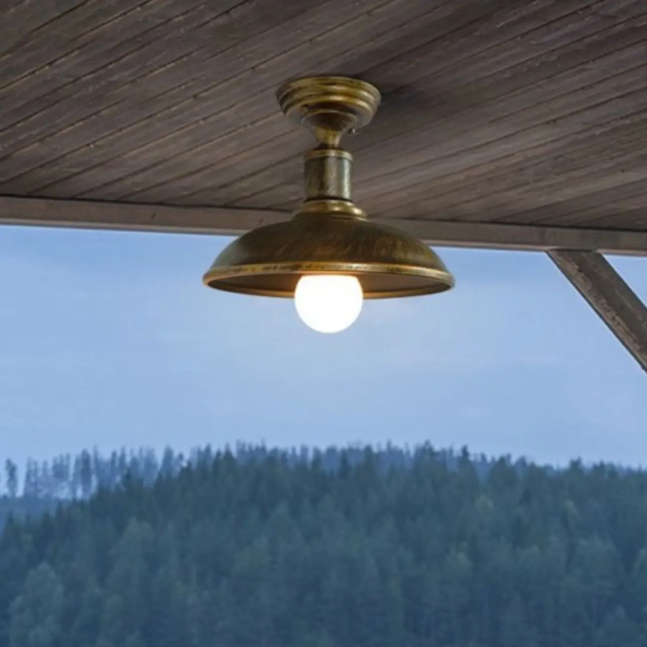 Industrial LED Semi Flush Ceiling Light with Black Iron Shade  Image - 2 | homeyfad