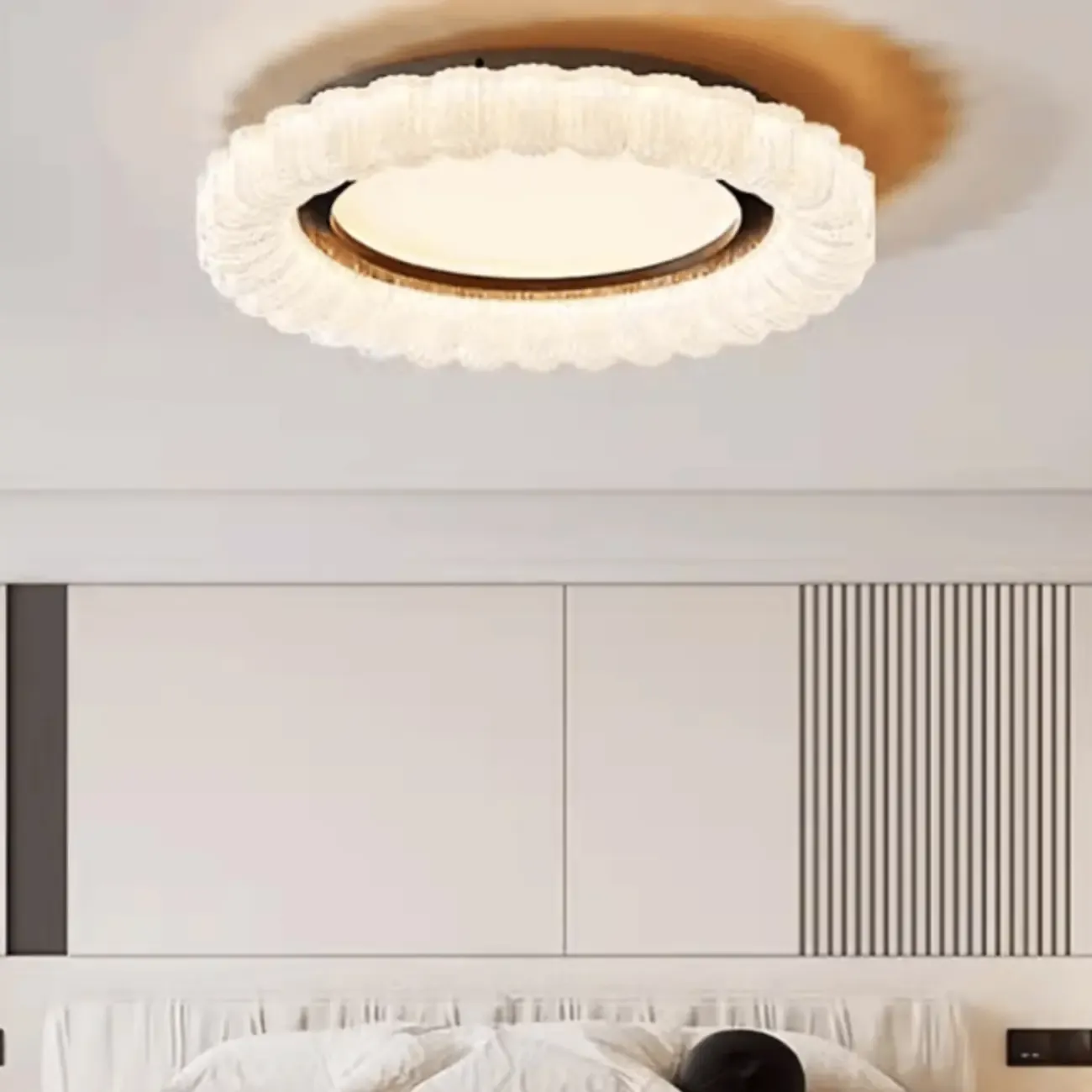 Dimmable Circular LED Flush Ceiling Light for Living Room Image - 1