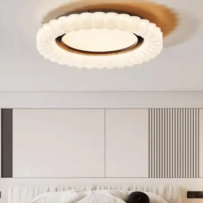 Dimmable Circular LED Flush Ceiling Light for Living Room Image - 1
