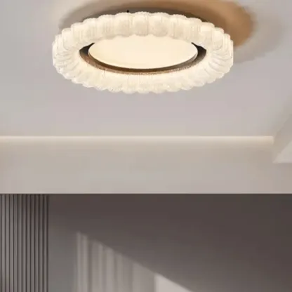 Dimmable Circular LED Flush Ceiling Light for Living Room Image - 5
