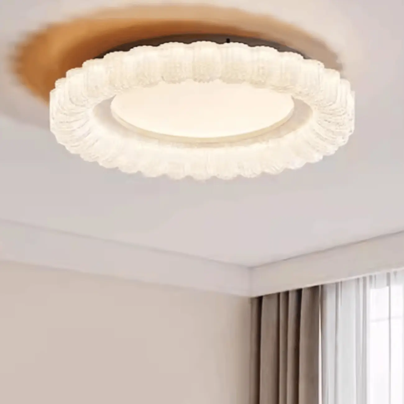 Dimmable Circular LED Flush Ceiling Light for Living Room Image - 7 | homeyfad