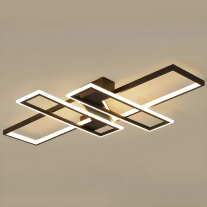 4-Light Modern LED Semi Flush Ceiling Light for Living Room Image - 6