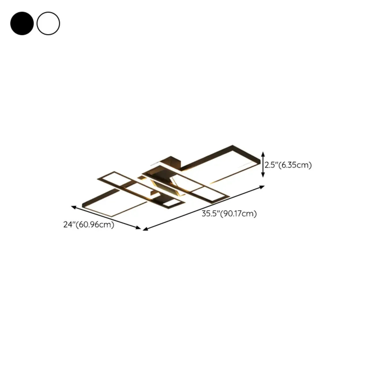 4-Light Modern LED Semi Flush Ceiling Light for Living Room #size