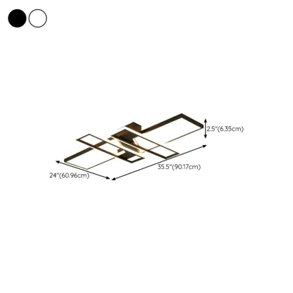 4-Light Modern LED Semi Flush Ceiling Light for Living Room #size