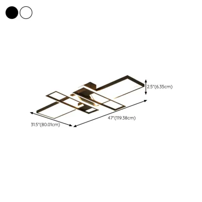 4-Light Modern LED Semi Flush Ceiling Light for Living Room Image - 13