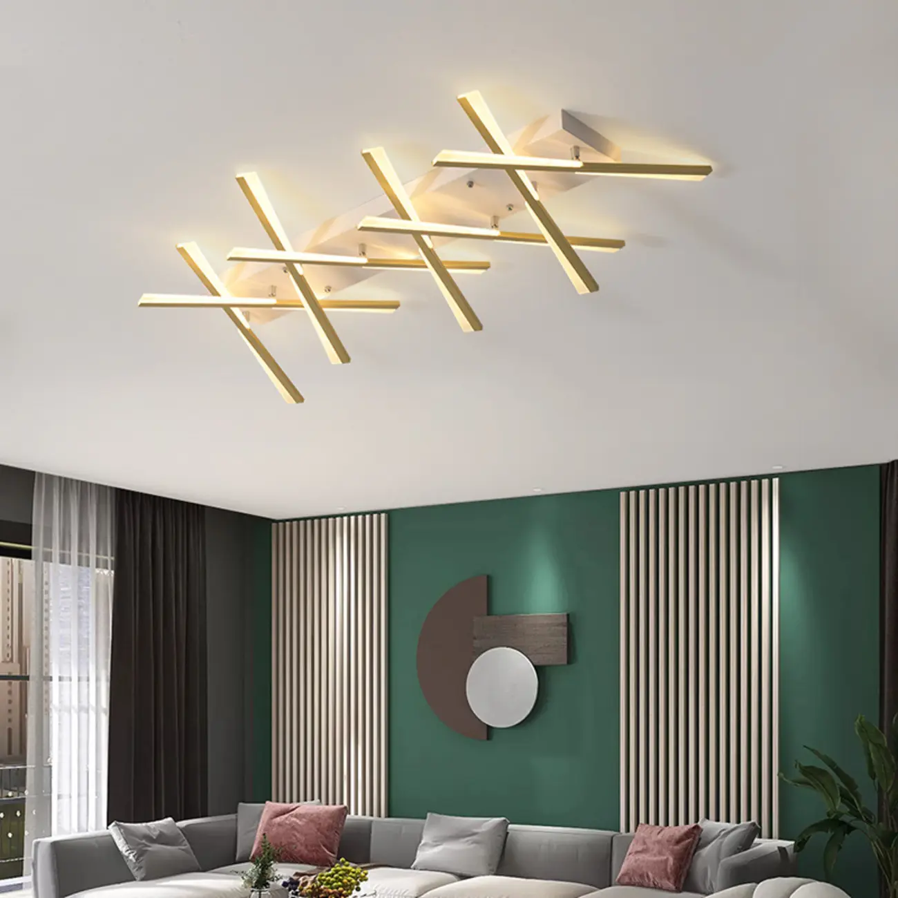 Modern Linear Semi Flush Ceiling Light for Residential Use Image - 1 | homeyfad