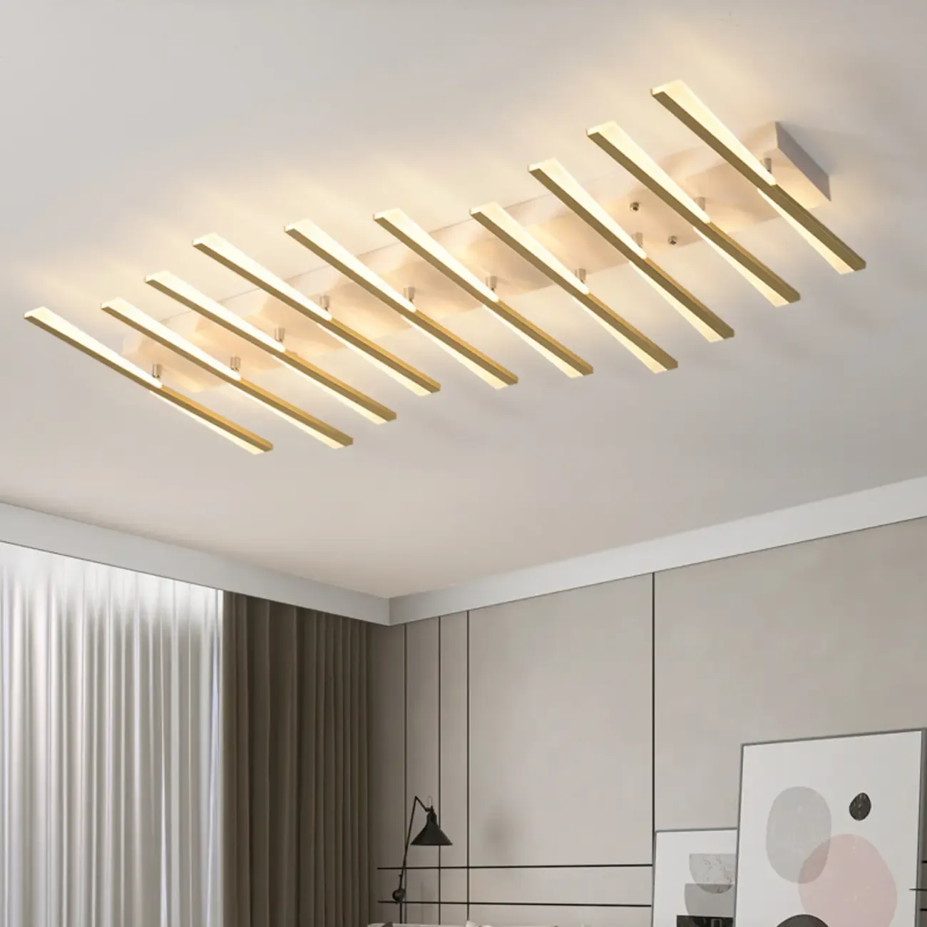 Modern Linear Semi Flush Ceiling Light for Residential Use Image - 2