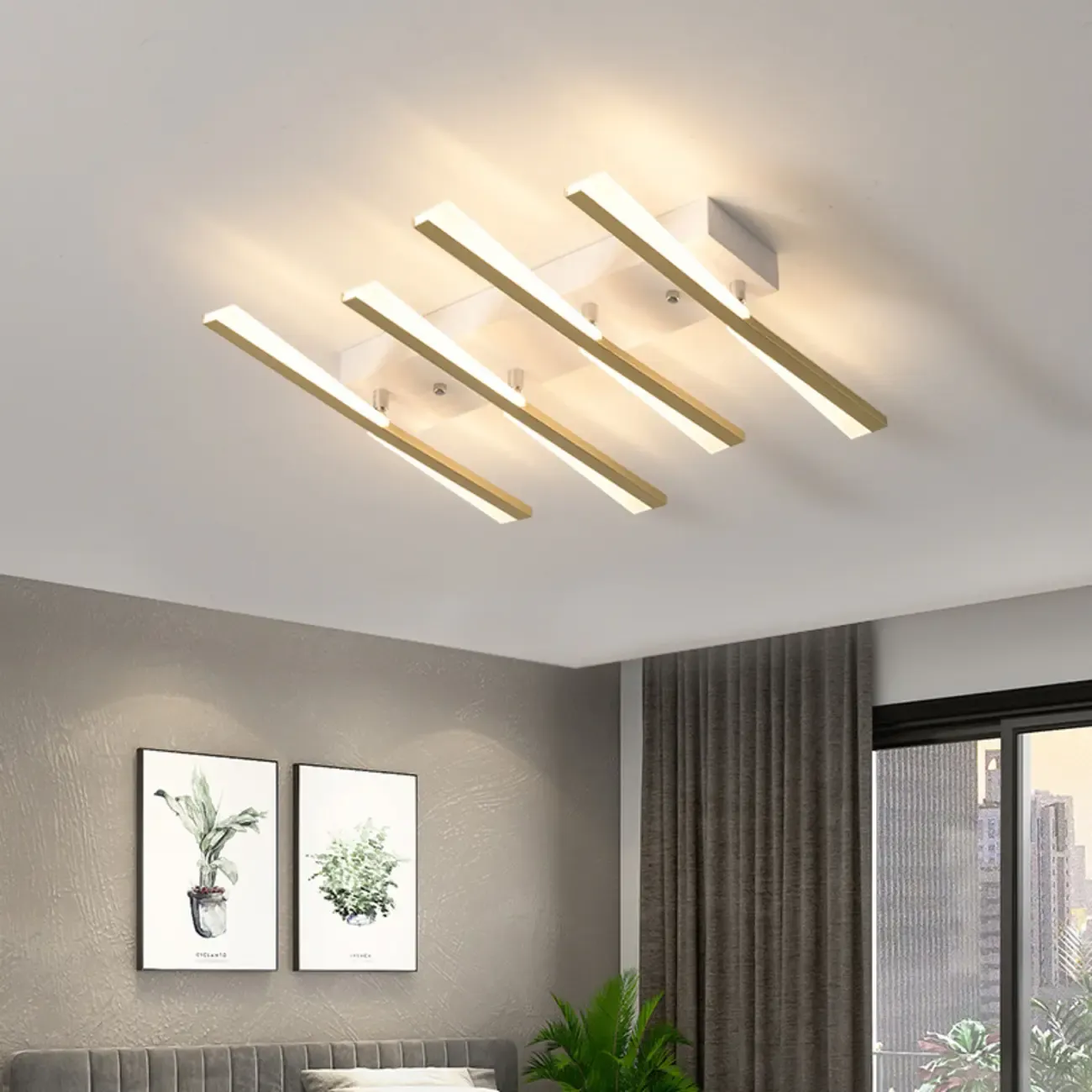 Modern Linear Semi Flush Ceiling Light for Residential Use Image - 3
