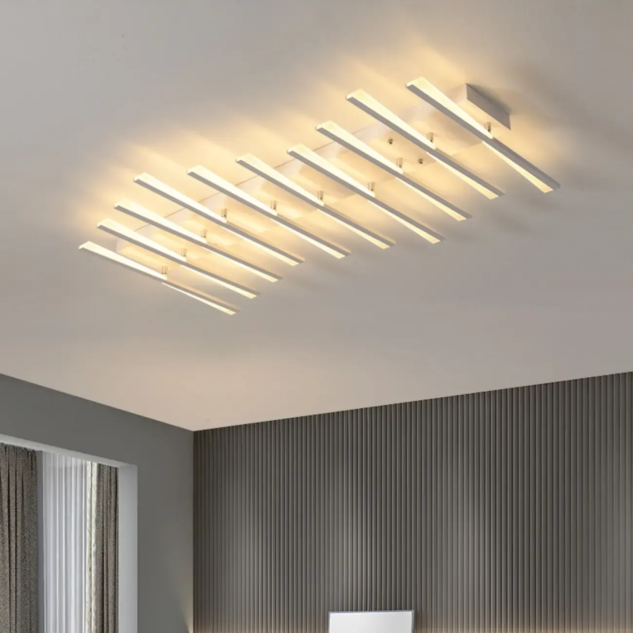 Modern Linear Semi Flush Ceiling Light for Residential Use Image - 4