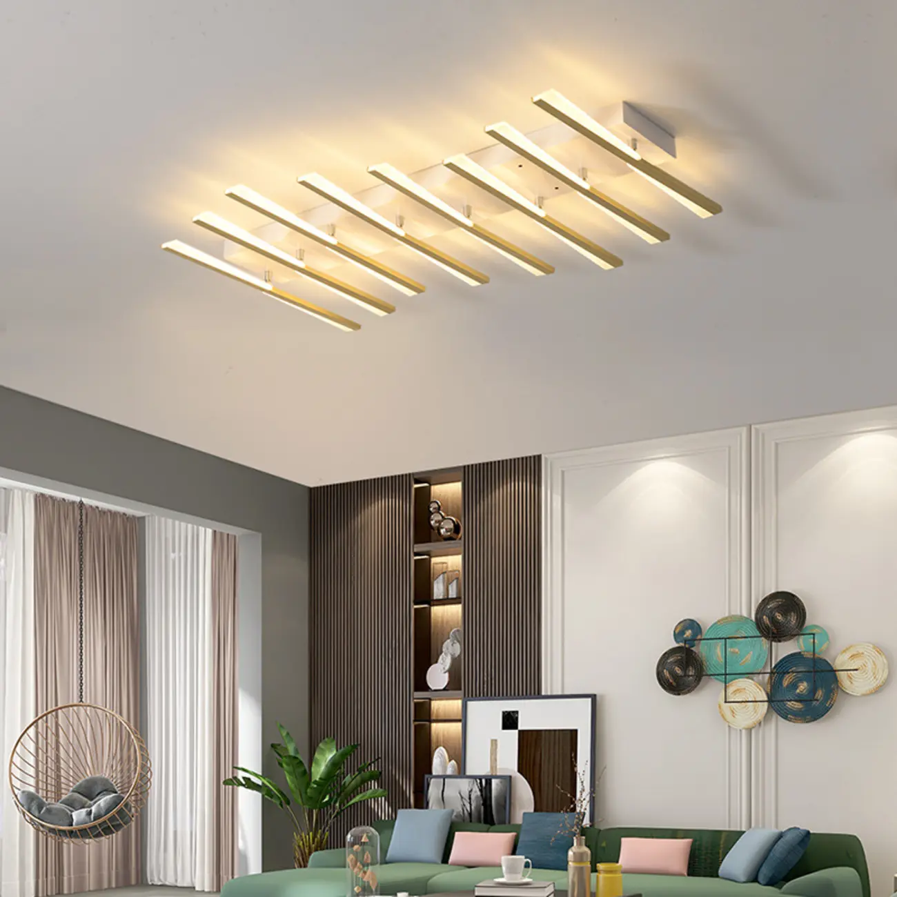 Modern Linear Semi Flush Ceiling Light for Residential Use Image - 9 | homeyfad