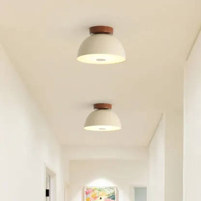 Small Geometric Semi Flush Ceiling Light with Plastic Shade Image - 4
