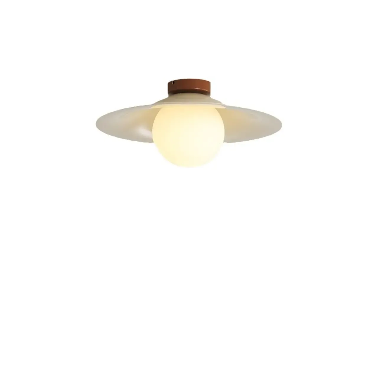 Small Geometric Semi Flush Ceiling Light with Plastic Shade Image - 5