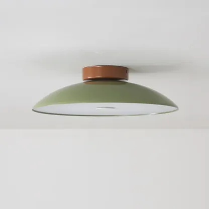 Small Geometric Semi Flush Ceiling Light with Plastic Shade Image - 6