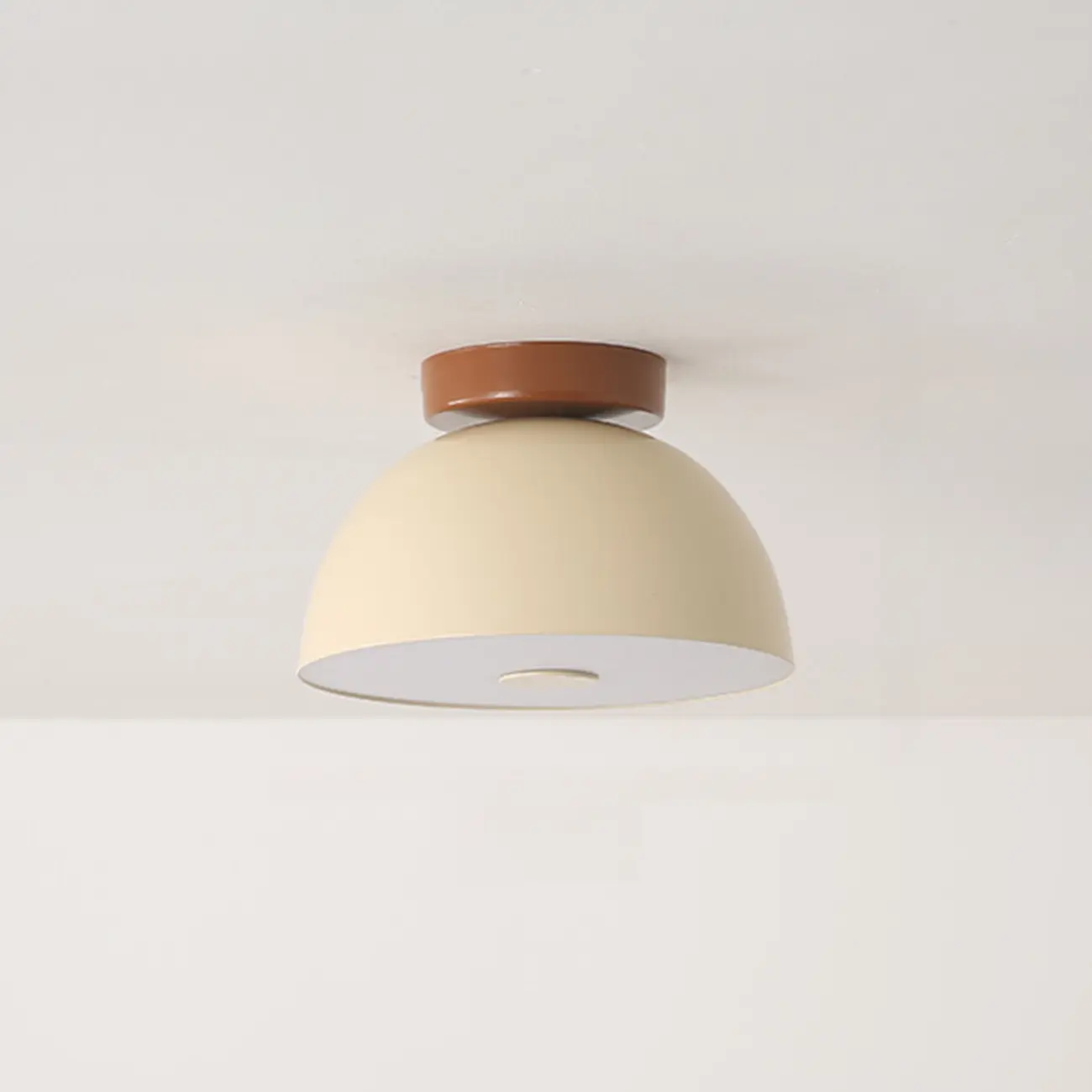 Small Geometric Semi Flush Ceiling Light with Plastic Shade Image - 7 | homeyfad