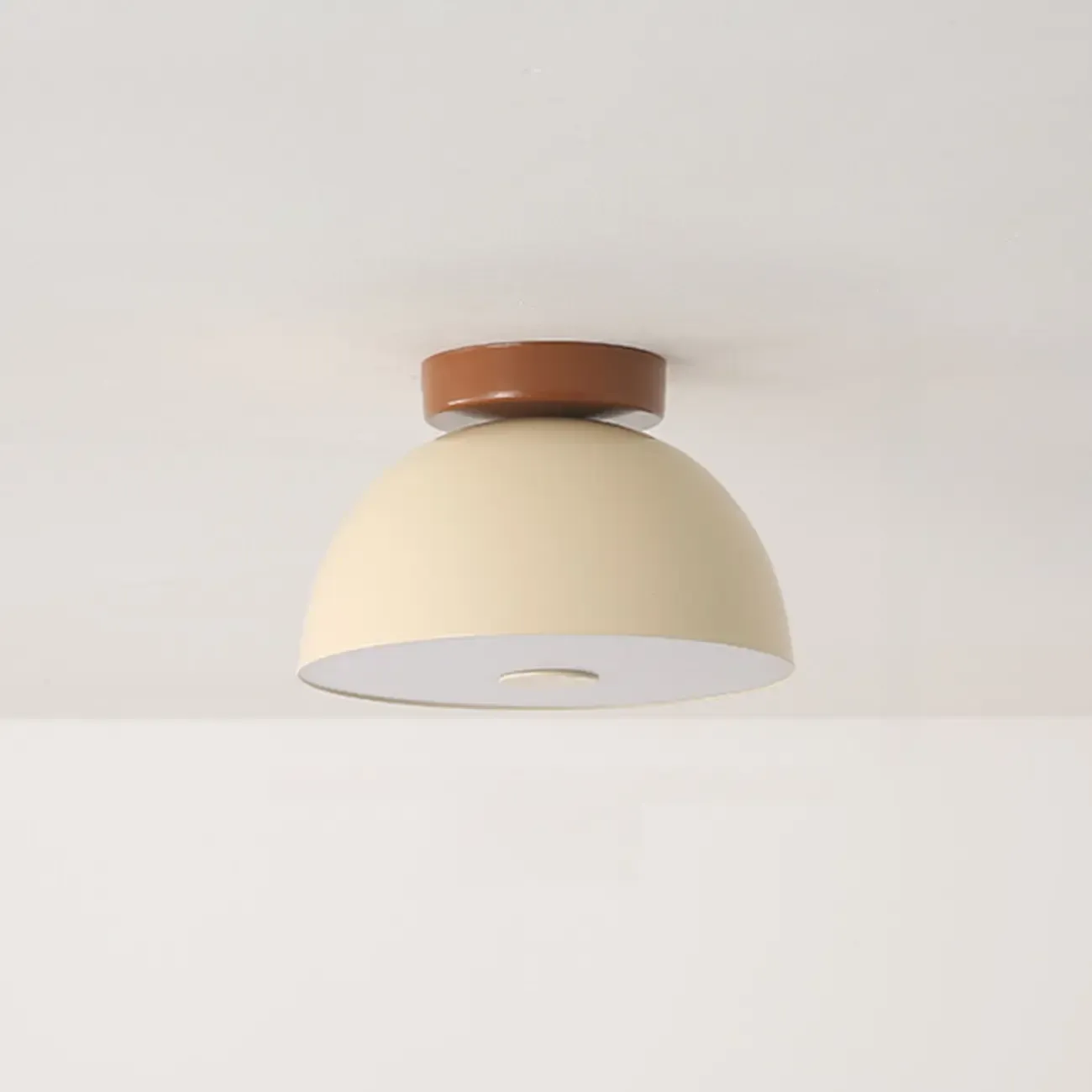 Small Geometric Semi Flush Ceiling Light with Plastic Shade Image - 7