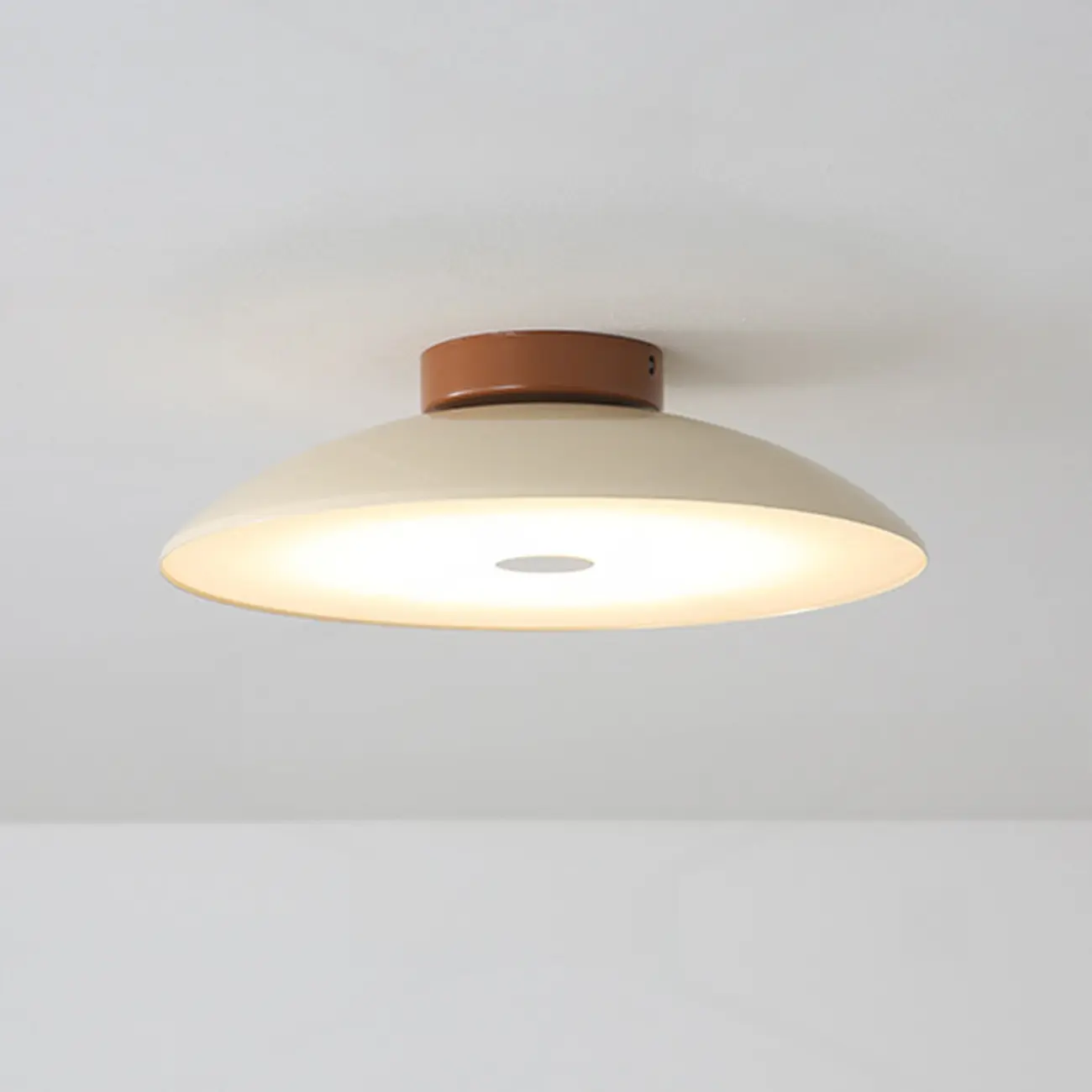 Small Geometric Semi Flush Ceiling Light with Plastic Shade Image - 10 | homeyfad