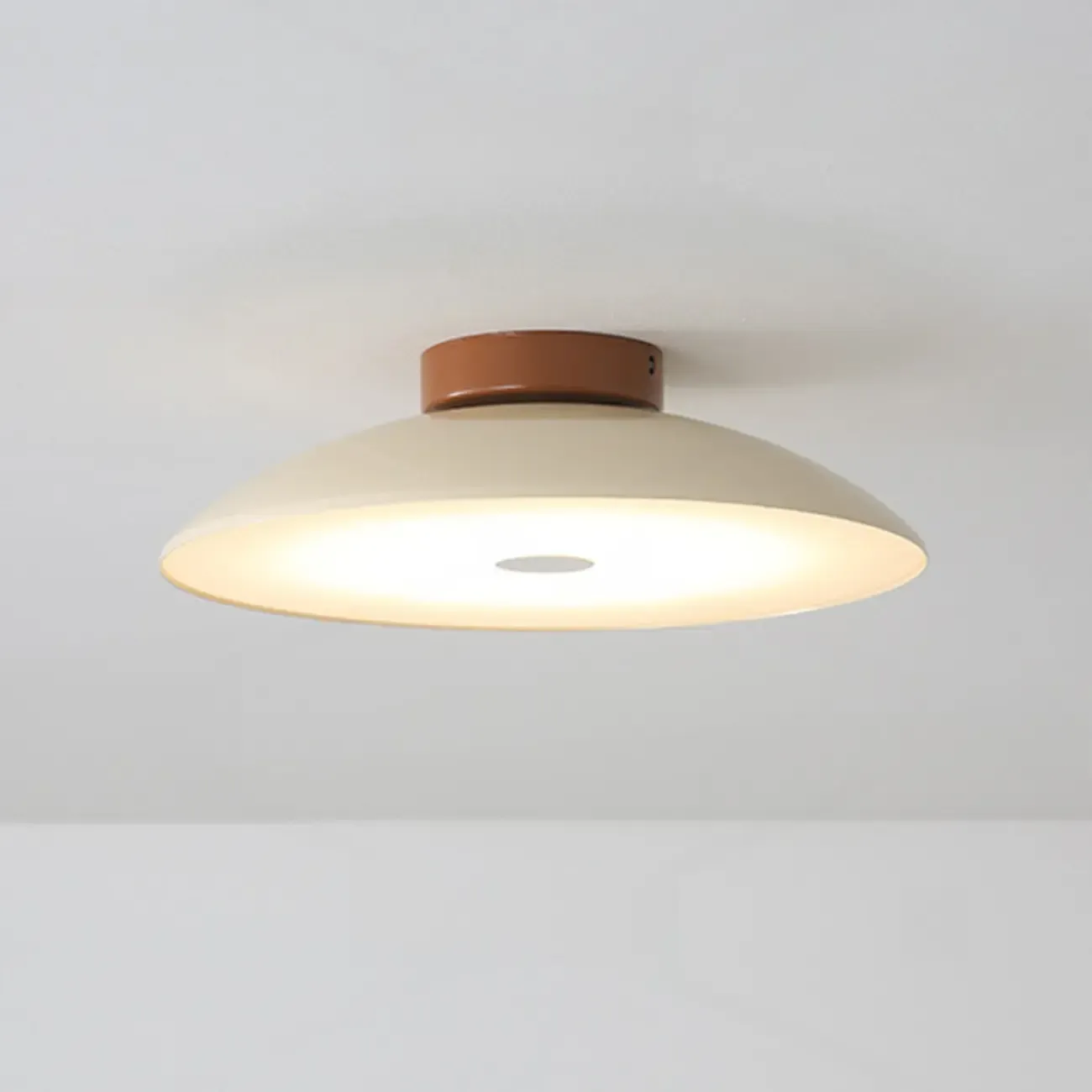 Small Geometric Semi Flush Ceiling Light with Plastic Shade Image - 10