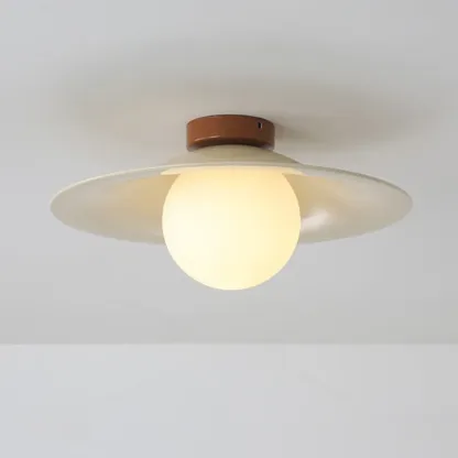 Small Geometric Semi Flush Ceiling Light with Plastic Shade Image - 11