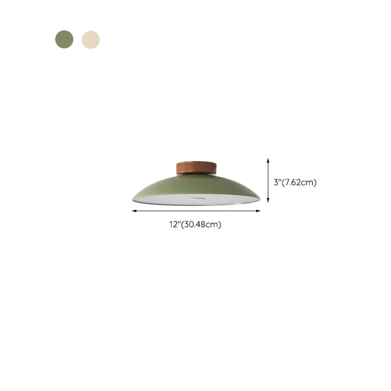 Small Geometric Semi Flush Ceiling Light with Plastic Shade #size