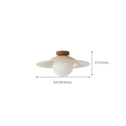 Small Geometric Semi Flush Ceiling Light with Plastic Shade Image - 16