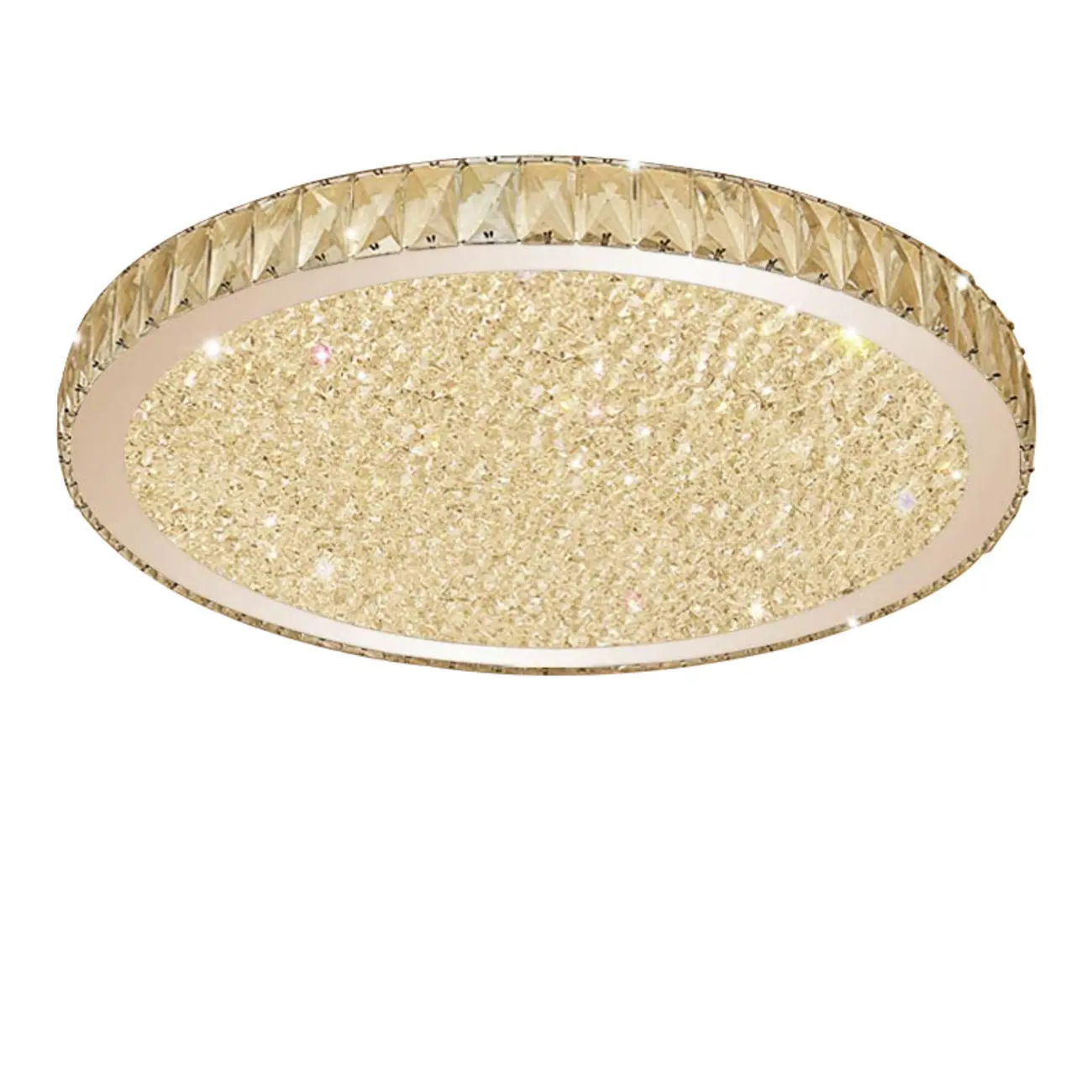 Luxury Circular Crystal Flush Ceiling Light for Living Room Image - 5 | homeyfad