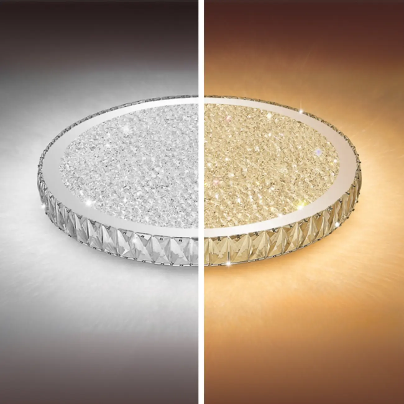 Luxury Circular Crystal Flush Ceiling Light for Living Room Image - 7 | homeyfad