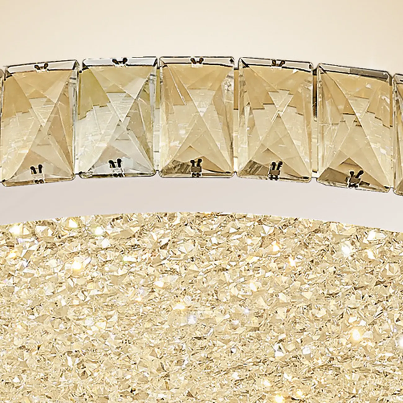 Luxury Circular Crystal Flush Ceiling Light for Living Room Image - 10 | homeyfad