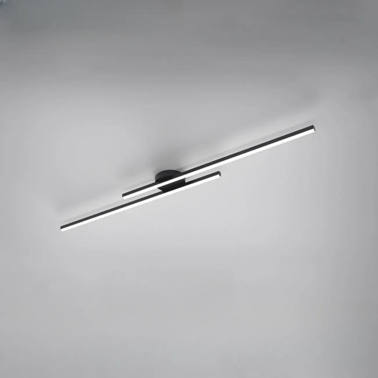 2-Light Linear LED Semi Flush Ceiling Light for Living Room Image - 6