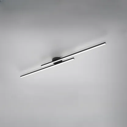 2-Light Linear LED Semi Flush Ceiling Light for Living Room Image - 6