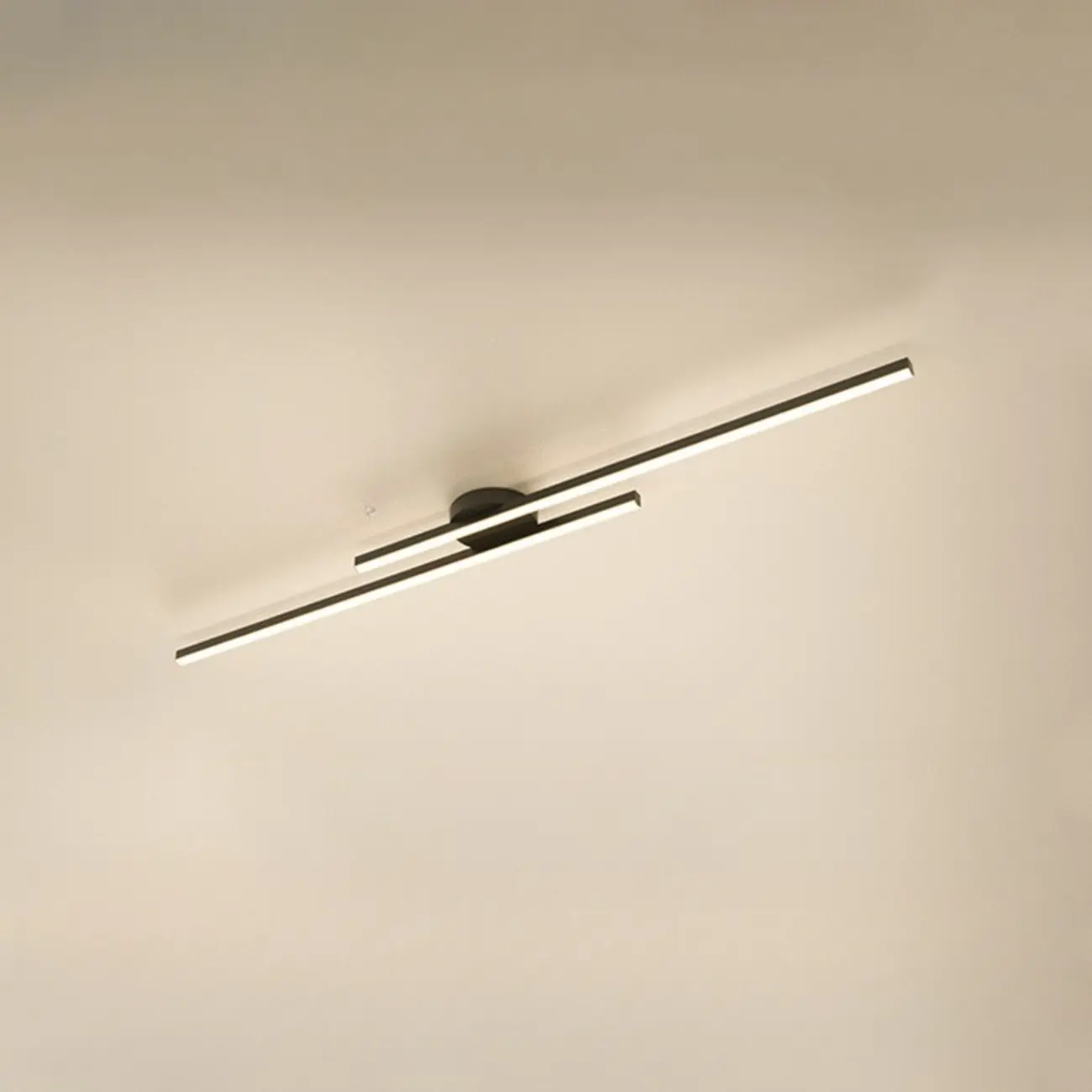 2-Light Linear LED Semi Flush Ceiling Light for Living Room Image - 7 | homeyfad