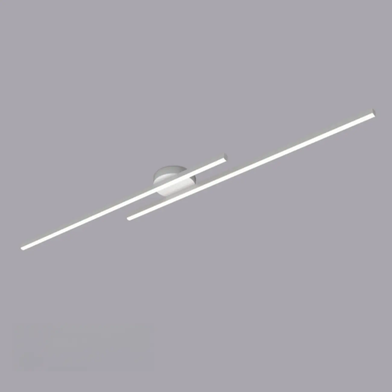 2-Light Linear LED Semi Flush Ceiling Light for Living Room Image - 10 | homeyfad