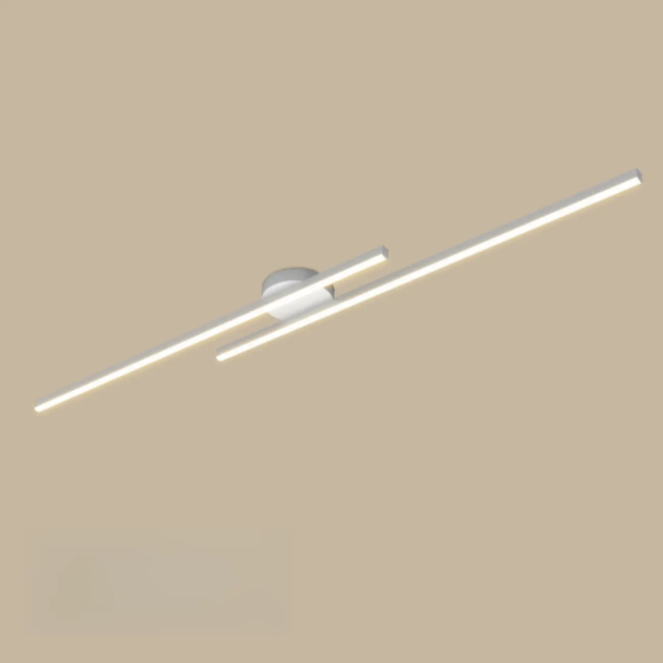 2-Light Linear LED Semi Flush Ceiling Light for Living Room Image - 11 | homeyfad