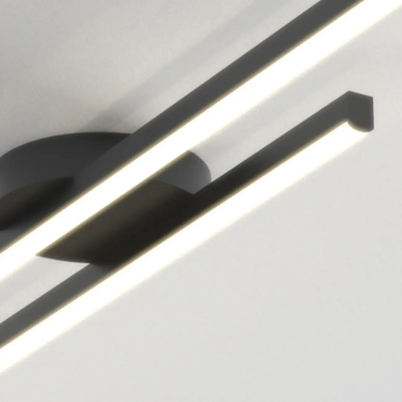 2-Light Linear LED Semi Flush Ceiling Light for Living Room Image - 14