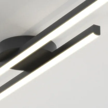 2-Light Linear LED Semi Flush Ceiling Light for Living Room Image - 14